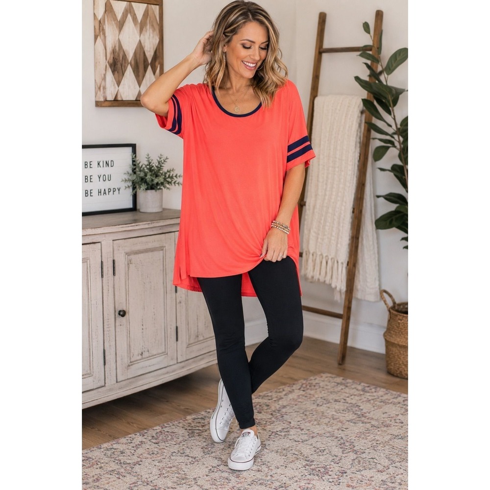 LuLaRoe Coral Irma Tunic Top | Neon Pink Oversized Tee Medium